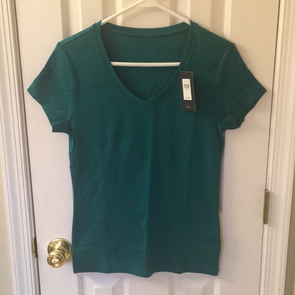 Teal V-neck tee